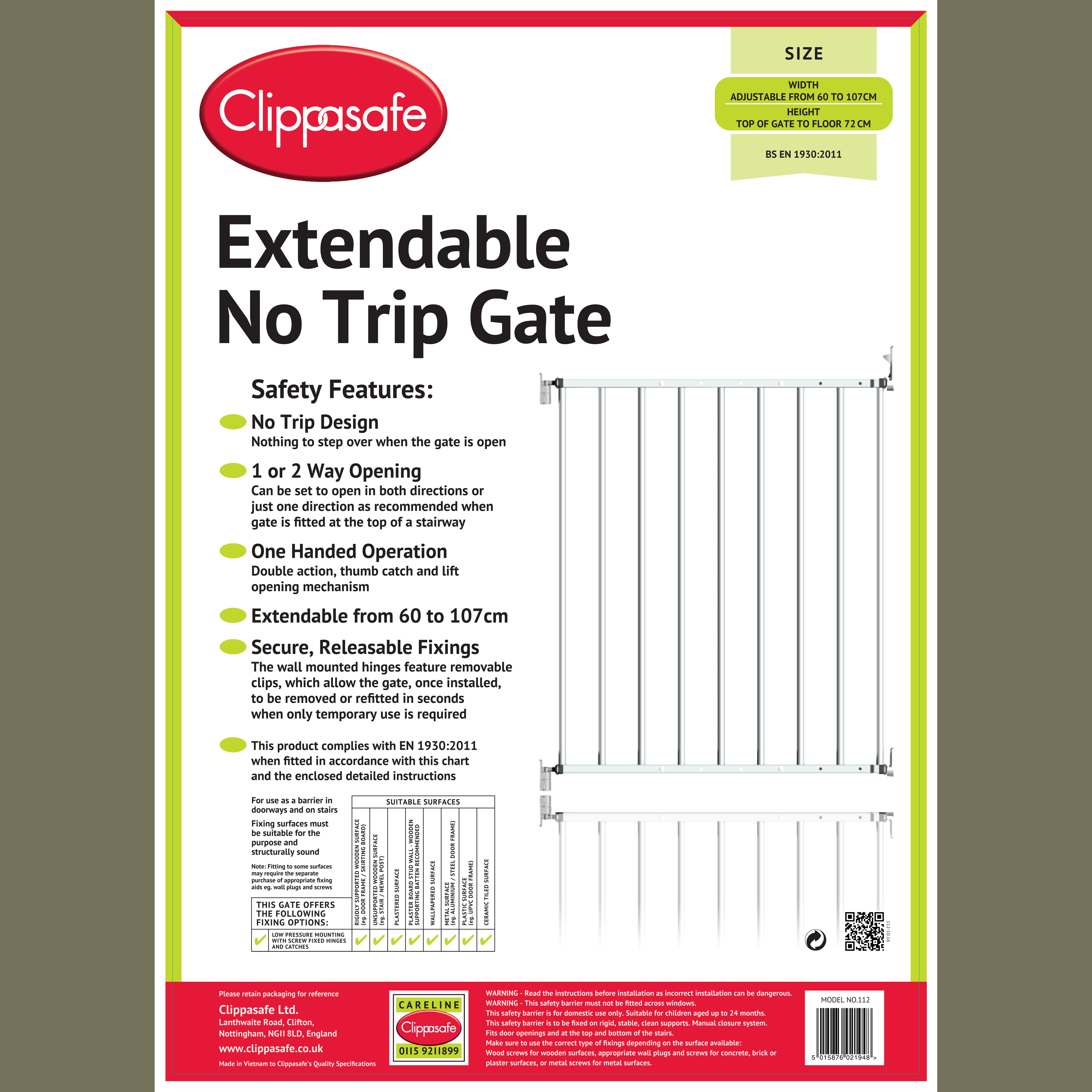 Clippasafe Extendable No-Trip Gate