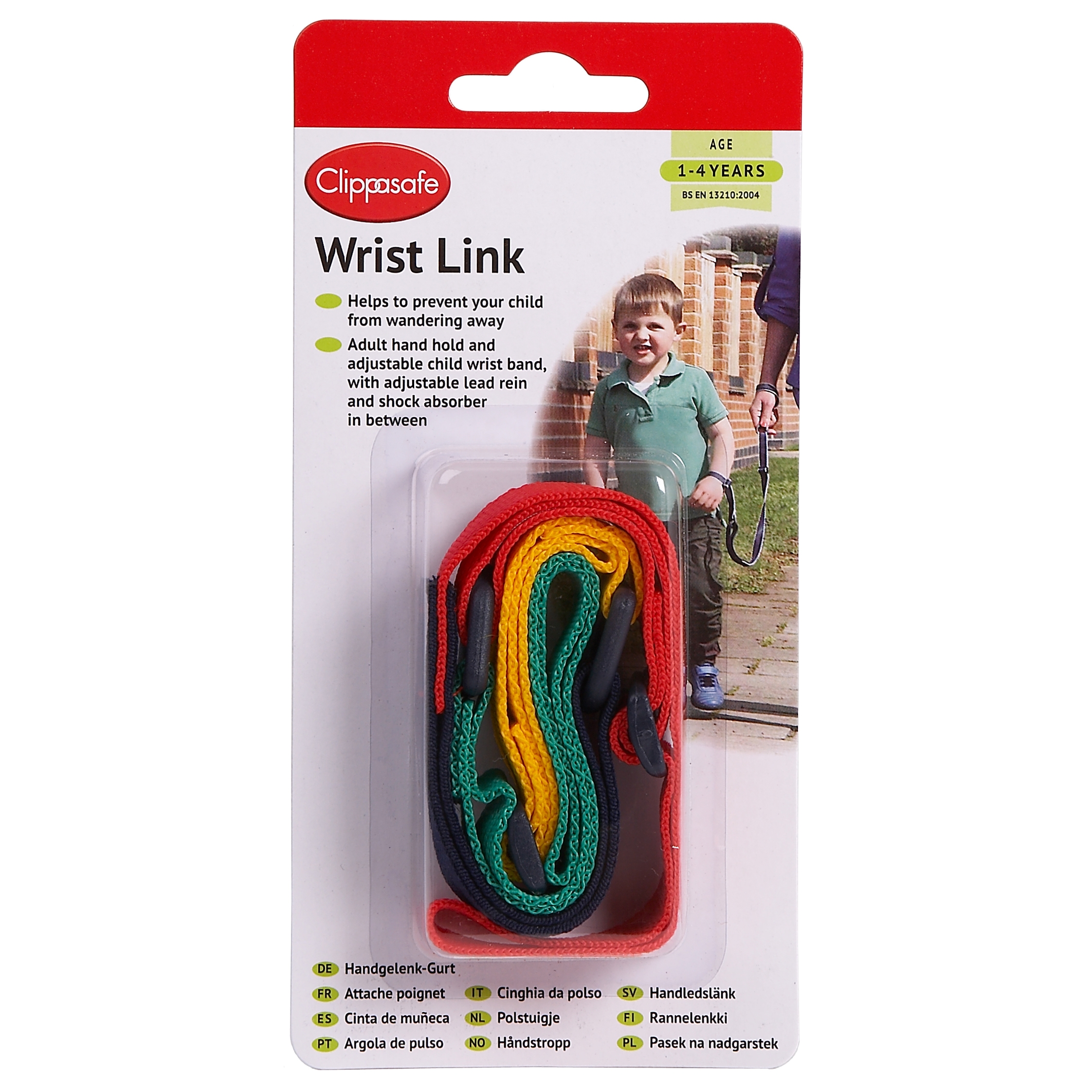 CLIPPASAFE WRIST LINK MULTI-COLOURED AGE 1-4 YEARS 
