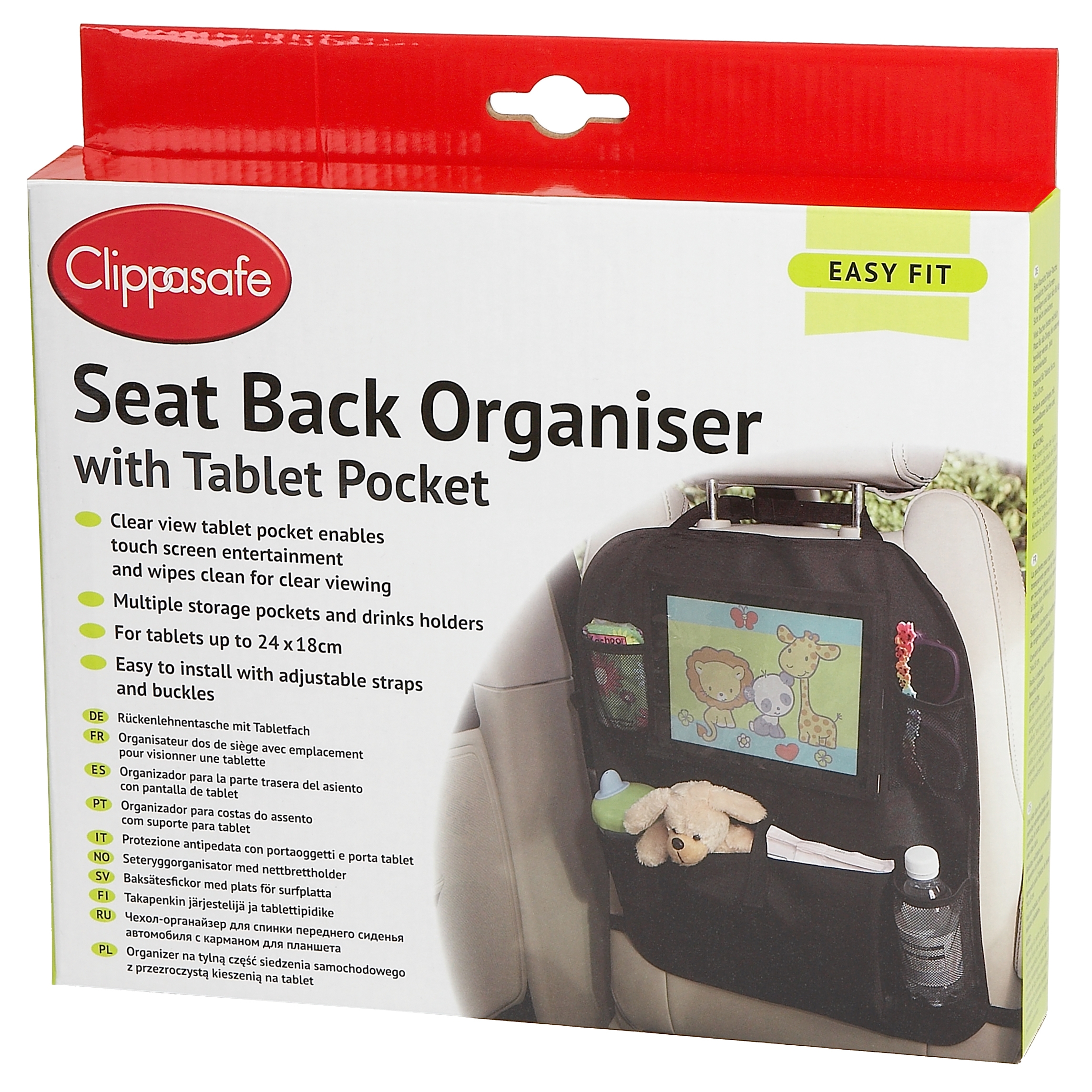Seat Back Organiser with Tablet Pocket - Clippasafe