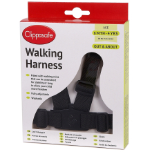 Walking Harness with Reins - Black or Pink